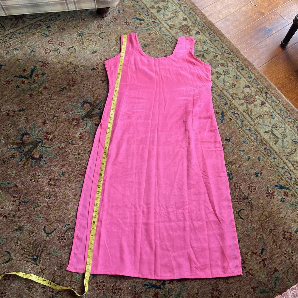 Boutique Embroidered Net Anarkali Gown XL Vibrant Pink/Gold Wedding Guest Dress - Picture 4 of 13